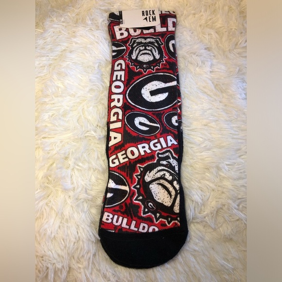 Georgia Bulldogs Socks - Red and Black NWT - Picture 4 of 11